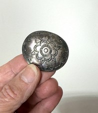 Vintage coin silver conchas conchos hand stamped Fred Harvey era - Additional view 8