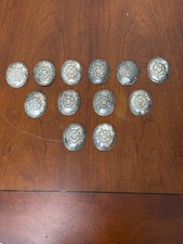 Vintage coin silver conchas conchos hand stamped Fred Harvey era