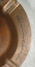 Fred Harvey Stamped Copper Ashtray Navajo Thunderbird Bear Claw Arrow 5-3/4 inch - Additional view 20