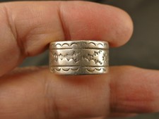 NAVAJO FRED HARVEY INGOT SILVER CIGAR BAND RING 1930'S TUCSON ESTATE - Additional view 2