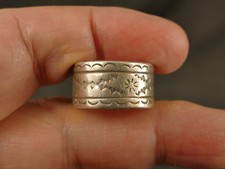 NAVAJO FRED HARVEY INGOT SILVER CIGAR BAND RING 1930'S TUCSON ESTATE - Additional view 3