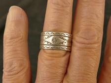 NAVAJO FRED HARVEY INGOT SILVER CIGAR BAND RING 1930'S TUCSON ESTATE - Additional view 7