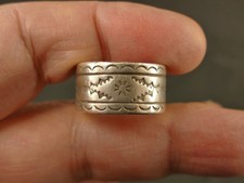 NAVAJO FRED HARVEY INGOT SILVER CIGAR BAND RING 1930'S TUCSON ESTATE