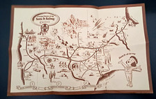 c1950 Large Paper Placemat Santa Fe Railway Fred Harvey Dining Folded VTG READ