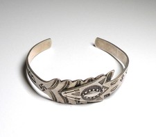 VINTAGE FRED HARVEY ERA STERLING ARROW OLD PAWN NAVAJO NATIVE CUFF BRACELET - Additional view 4
