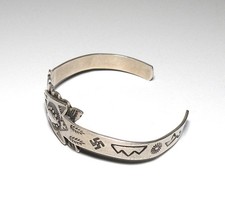 VINTAGE FRED HARVEY ERA STERLING ARROW OLD PAWN NAVAJO NATIVE CUFF BRACELET - Additional view 5