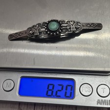 Early Native American Sterling Fred Harvey Turquoise Thunderbird Hair Barrette - Additional view 11