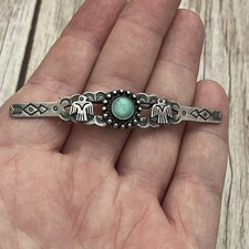 Early Native American Sterling Fred Harvey Turquoise Thunderbird Hair Barrette - Additional view 6