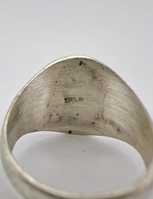 Vintage Fred Harvey Style Sterling Silver Fox Turquoise Stamped Arrow Ring - Additional view 5