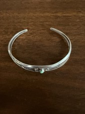 Vintage Navajo Fred Harvey Era Turquoise Whirling Log Silver Arrow Cuff Bracelet - Additional view 7