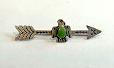 THUNDERBIRD TURQUOISE FRED HARVEY ERA STERLING SILVER GOOD LUCK 2.5