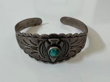VTG Old Pawn Fred Harvey Era Sterling Silver Bracelet with Turquoise Bracelet - Additional view 1