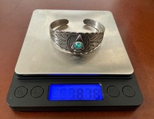VTG Old Pawn Fred Harvey Era Sterling Silver Bracelet with Turquoise Bracelet - Additional view 5