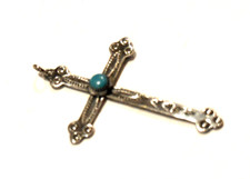 FRED HARVEY 925 STERLING SILVER TURQUOISE 1.5