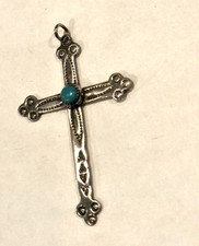 FRED HARVEY 925 STERLING SILVER TURQUOISE 1.5