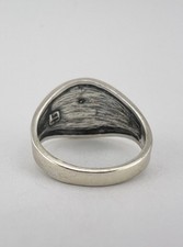 Vintage Fred Harvey Style Sterling Silver Thunderbird Stamped Band Ring - Additional view 5