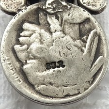 Signed BJR Fred Harvey Era Navajo Pendant Buffalo Nickels Turquoise Spiny Oyster - Additional view 5