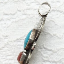 Signed BJR Fred Harvey Era Navajo Pendant Buffalo Nickels Turquoise Spiny Oyster - Additional view 7