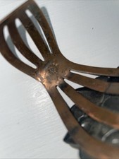 Vintage Tribal Cuff Bracelet Bell Fred Harvey Era Copper And Faux Turquoise  - Additional view 2