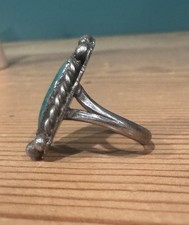 Vtg Southwestern American Silver, Turquoise Ring - Size 4.5 - Fred Harvey Era - Additional view 2