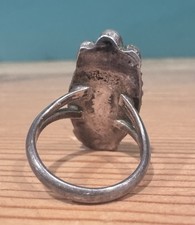 Vtg Southwestern American Silver, Turquoise Ring - Size 4.5 - Fred Harvey Era - Additional view 3