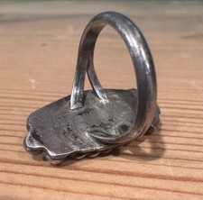 Vtg Southwestern American Silver, Turquoise Ring - Size 4.5 - Fred Harvey Era - Additional view 4