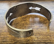 Vtg 1930-40s Native American Silver & Turquoise Cuff Bracelet - Fred Harvey Era - Additional view 6