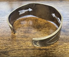 Vtg 1930-40s Native American Silver & Turquoise Cuff Bracelet - Fred Harvey Era - Additional view 7