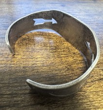 Vtg 1930-40s Native American Silver & Turquoise Cuff Bracelet - Fred Harvey Era - Additional view 9