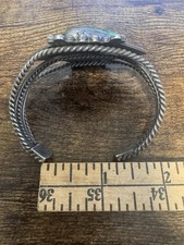 Vintage 1930-60s Southwestern Silver & Turquoise Cuff Bracelet - Fred Harvey Era - Additional view 10