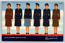 Vintage WWII Aid to Uniform Identification Postcard by Fred Harvey