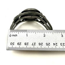 Vintage Harvey Era Native American Petrified Wood Sterling Silver Cuff Bracelet - Additional view 8