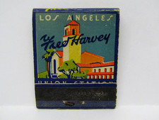Vintage Fred Harvey Los Angeles Union Station Matchbook, One Match Missing