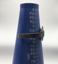 Fred Harvey Era CoinSilver Turquoise Native American Cuff Bracelet-signed-5-1/2” - Additional view 18