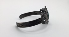 Fred Harvey Era CoinSilver Turquoise Native American Cuff Bracelet-signed-5-1/2” - Additional view 8