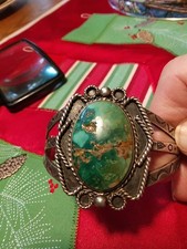 Sterling Silver Fred Harvey Royston Turquoise Cuff. 6 Inchs With 1 Inch Gap.... - Additional view 1