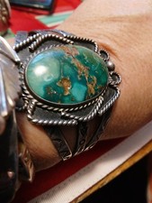 Sterling Silver Fred Harvey Royston Turquoise Cuff. 6 Inchs With 1 Inch Gap.... - Additional view 5