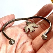 VTG Navajo Thunderbird Cuff Bracelet Turquoise Harvey Era Dangle Native Amer - Additional view 5