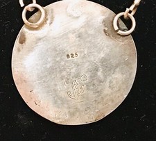 💥 Native Navajo Fred Harvey Sterling Silver Turquoise Pendant By Joleen Yazzie - Additional view 6