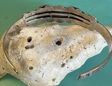 Fred Harvey VTG Navajo Silver Turquoise Thunderbird Snake Cuff Bracelet - Additional view 2