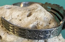 Fred Harvey VTG Navajo Silver Turquoise Thunderbird Snake Cuff Bracelet - Additional view 3