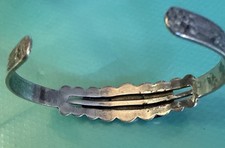 Fred Harvey VTG Navajo Silver Turquoise Thunderbird Snake Cuff Bracelet - Additional view 4