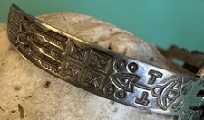 Fred Harvey VTG Navajo Silver Turquoise Thunderbird Snake Cuff Bracelet - Additional view 7