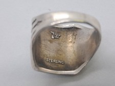 Vintage Bell Trading Post Sterling Turquoise Thunderbird Ring Fred Harvey Size 9 - Additional view 3