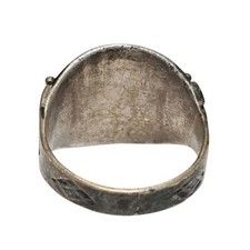 Vintage Fred Harvey Era Persian Turquoise High Dome Ring - Additional view 4