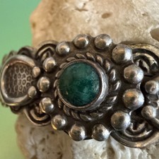Fred Harvey VTG Navajo Silver Turquoise Horse Shoe Cuff Bracelet Unmarked - Additional view 4