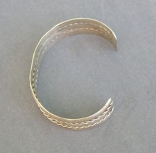 Fred Harvey Era Native American Sterling 925 Stamped Rope Design Cuff Bracelet - Additional view 3