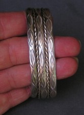 Fred Harvey Era Native American Sterling 925 Stamped Rope Design Cuff Bracelet - Additional view 6