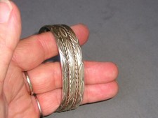 Fred Harvey Era Native American Sterling 925 Stamped Rope Design Cuff Bracelet - Additional view 8