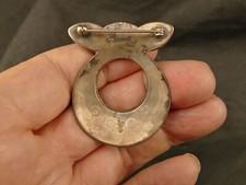 1940'S NAVAJO FRED HARVEY TURQUOISE SILVER POMAGRANITE FLOWER PIN TUCSON ESTATE - Additional view 5